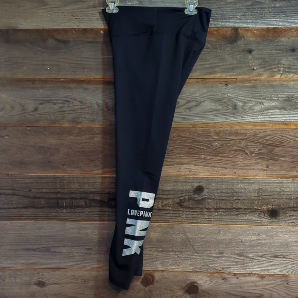 LARGE VICTORIA'S SECRET PINK HIGH WAIST FULL LENGTH V WINTER LEGGING #2